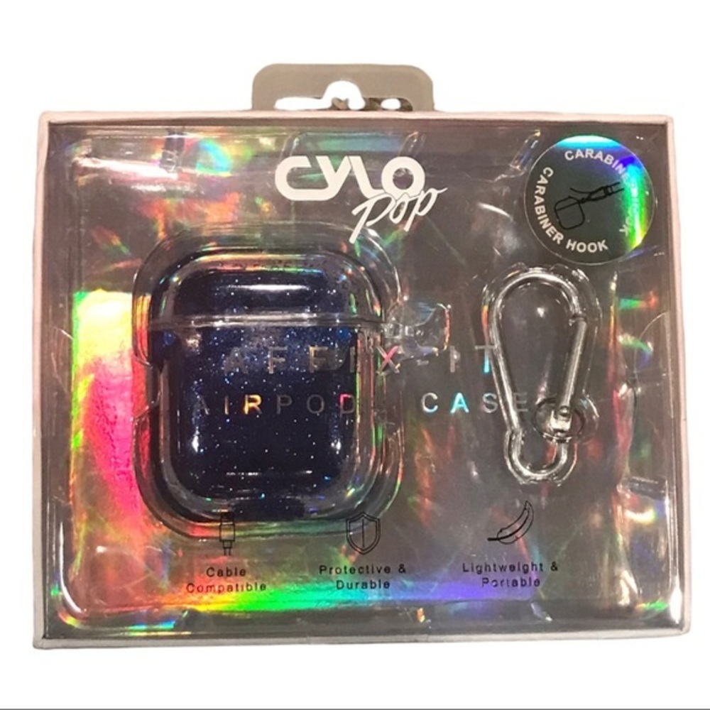Cylo Pop Blue Glitter Protective AirPods Case